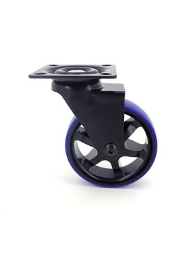 Designer castor wheel Black & Blue 75P