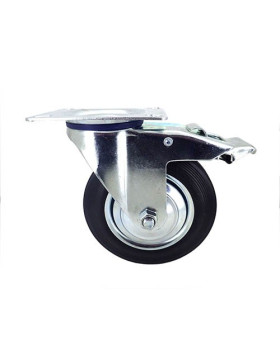 ROULETTE PIVOTANTE A FREIN DE MANUTENTION EN CAOUTCHOUC DIAMÈTRE 160 MM CHARGE 150 KG - S72C 160 AF