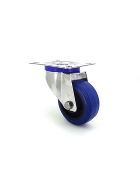 Stainless steel swivel Castor wheel 80 mm diameter supple rubber 1