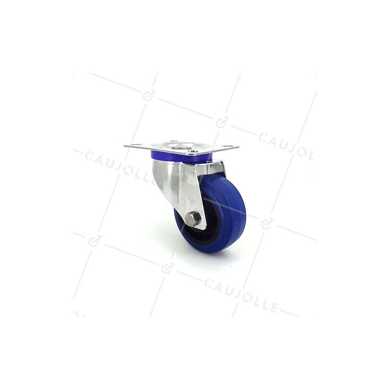 Stainless steel swivel Castor wheel 80 mm diameter supple rubber 1