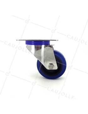 Stainless steel swivel Castor wheel 80 mm diameter supple rubber 2