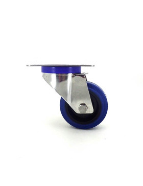 Stainless steel swivel Castor wheel 80 mm diameter supple rubber 2