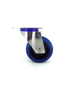 Stainless steel swivel Castor wheel 100 mm diameter supple rubber 2