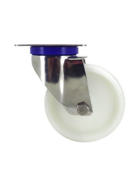 ROULETTE INOX EN NYLON PIVOTANTE DIAMÈTRE 125 MM CHARGE 150 KG