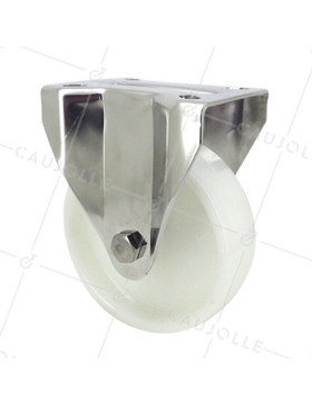 ROULETTE INOX EN NYLON FIXE DIAMÈTRE 100 MM CHARGE 150 KG