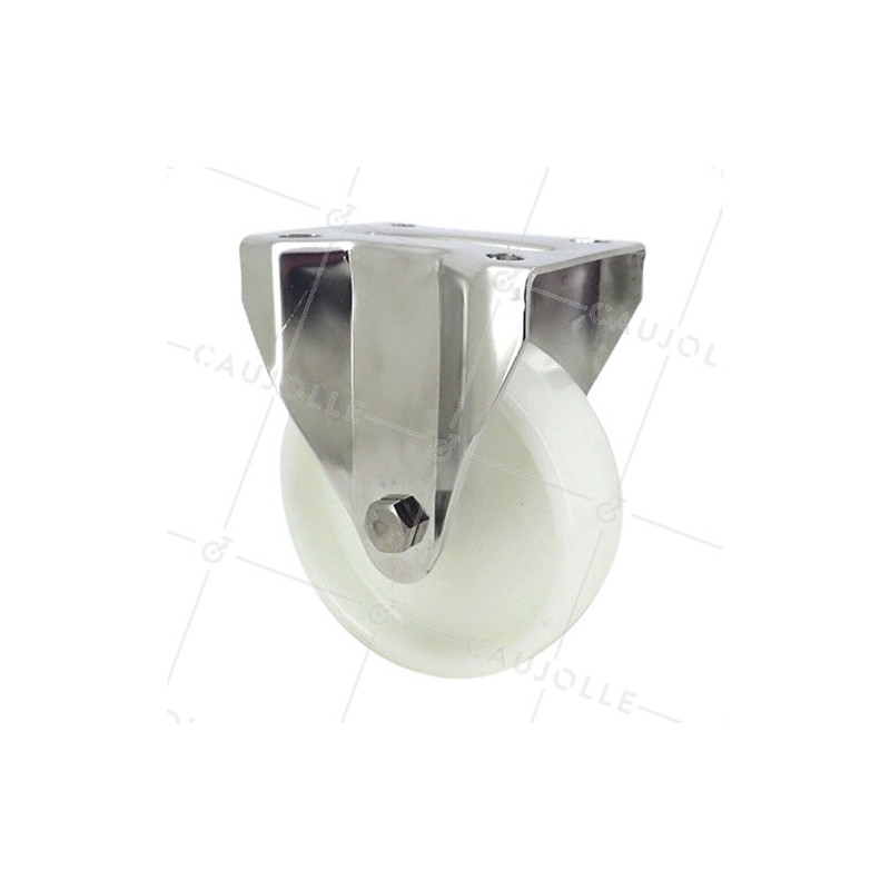 ROULETTE INOX EN NYLON FIXE DIAMÈTRE 100 MM CHARGE 150 KG