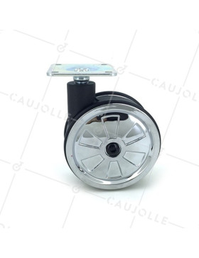 Deco castor wheel chrome effect plastic diameter 75 mm 2