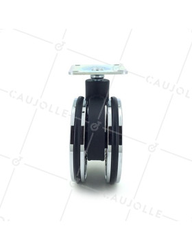 Deco castor wheel chrome effect plastic diameter 75 mm 3