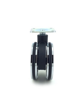 Deco castor wheel chrome effect plastic diameter 75 mm 3