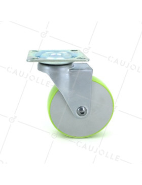 Die-cast aluminium castor wheel deco design furniture green 75 mm diameter 2