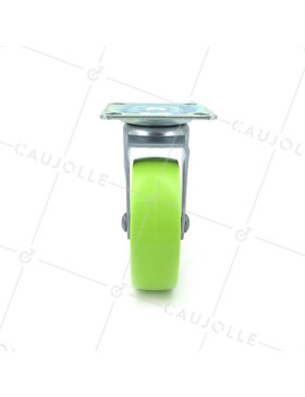 Die-cast aluminium castor wheel deco design furniture green 75 mm diameter 3