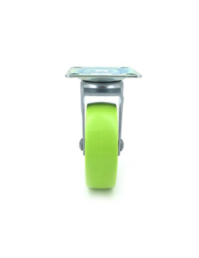 Die-cast aluminium castor wheel deco design furniture green 75 mm diameter 3