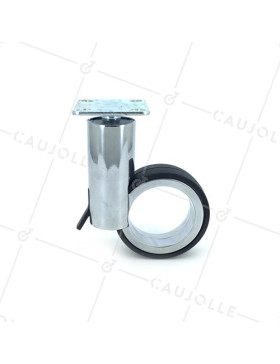 ROULETTE FUTURISTE CHROMÉE À PLATINE DIAMÈTRE 65 MM CHARGE 30 KG - GRAVITY65PC