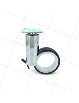 ROULETTE FUTURISTE CHROMÉE À PLATINE DIAMÈTRE 65 MM CHARGE 30 KG - GRAVITY65PC