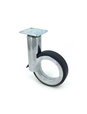 ROULETTE FUTURISTE CHROMÉE À PLATINE DIAMÈTRE 90 MM CHARGE 35KG - GRAVITY90PC