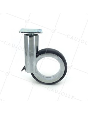 ROULETTE FUTURISTE CHROMÉE À PLATINE DIAMÈTRE 90 MM CHARGE 35KG - GRAVITY90PC