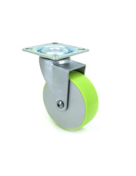 Die-cast aluminium castor wheel deco design furniture green 75 mm diameter 1