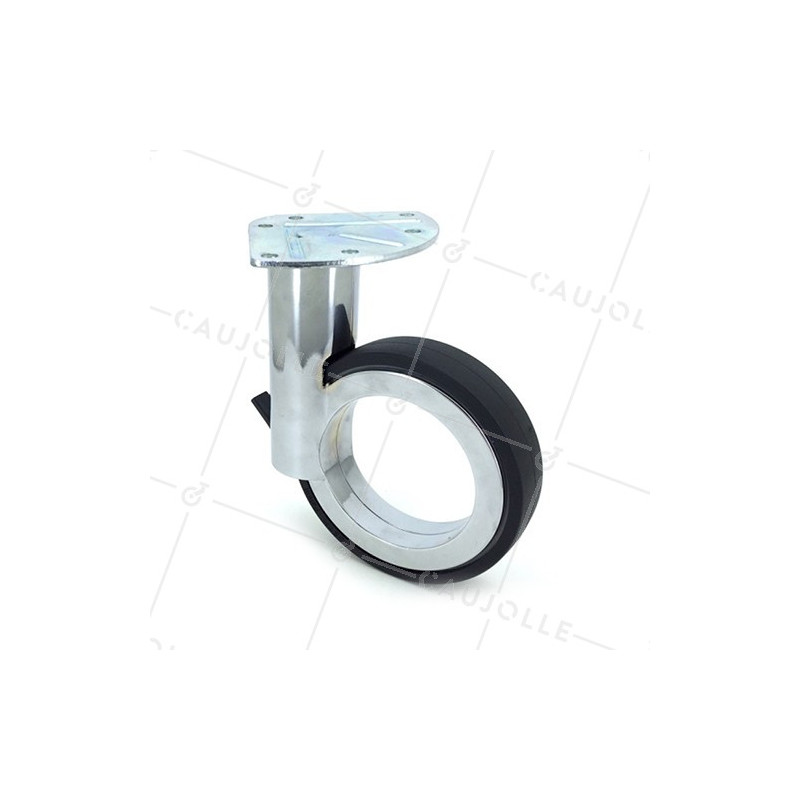 ROULETTE FUTURISTE CHROMÉE À PLATINE DIAMÈTRE 110 MM CHARGE 45KG - GRAVITY110PC