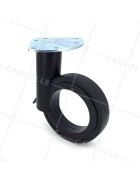 ROULETTE FUTURISTE NOIRE À PLATINE DIAMÈTRE 110 MM CHARGE 45 KG - GRAVITY110PN • Caujolle
