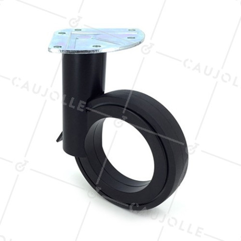 ROULETTE FUTURISTE NOIRE À PLATINE DIAMÈTRE 110 MM CHARGE 45 KG - GRAVITY110PN • Caujolle
