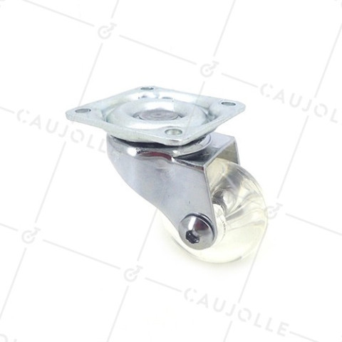ROULETTE DESIGN TRANSPARENTE SOUPLE DIAMÈTRE 35 MM CHARGE 35 KG - CRYSTAL35P • Caujolle