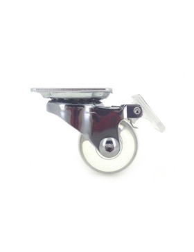 ROULETTE DESIGN À FREIN TRANSPARENTE SOUPLE A FREIN DIAMÈTRE 35 MM CHARGE 35 KG - CRYSTAL35PAF