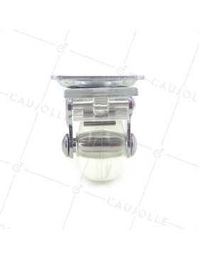 Transparent castor wheel with brake CRYSTAL TR35 P