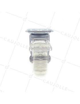 ROULETTE DESIGN À FREIN TRANSPARENTE DIAMÈTRE 50 MM CHARGE 40 KG - CRYSTALTR50PAF
