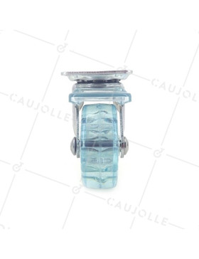 ROULETTE DESIGN À FREIN TRANSPARENTE BLEUE DIAMÈTRE 50 MM CHARGE 35 KG - CRYSTALB50PAF