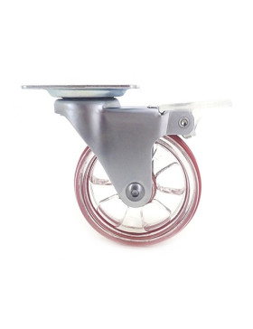 ROULETTE DESIGN TRANSPARENTE ROUGE DIAMÈTRE 75 MM CHARGE 50 KG - CRYSTAL R75PAF