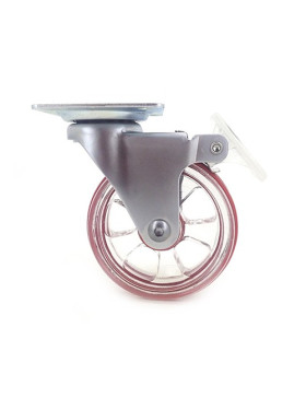 ROULETTE DESIGN TRANSPARENTE ROUGE DIAMÈTRE 75 MM CHARGE 50 KG - CRYSTAL R75PAF