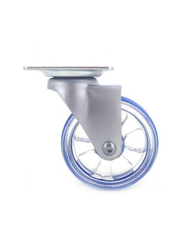 ROULETTE DESIGN TRANSPARENTE BLEUE DIAMÈTRE 75 MM CHARGE 50 KG - CRYSTAL B75P