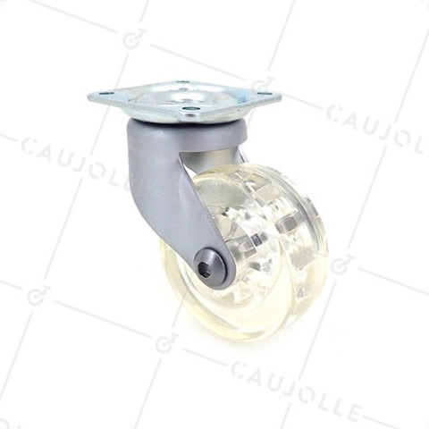 TRANSPARENT DESIGNER CASTOR 50 MM DIAMETER 35 KG MAX LOAD - CRYSTALTR50P • Caujolle