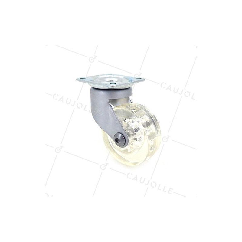 ROULETTE DESIGN TRANSPARENTE DIAMÈTRE 50 MM CHARGE 35 KG - CRYSTALTR50P