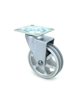 ROULETTE DESIGN EN ALUMINIUM GRIS DIAMÈTRE 75 MM CHARGE 45KG - ALUSTYL75P