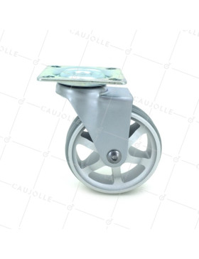 ROULETTE DESIGN EN ALUMINIUM GRIS DIAMÈTRE 75 MM CHARGE 45KG - ALUSTYL75P