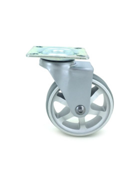 ROULETTE DESIGN EN ALUMINIUM GRIS DIAMÈTRE 75 MM CHARGE 45KG - ALUSTYL75P