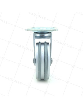 Designer castor wheel aluminium Alu'Styl 75P
