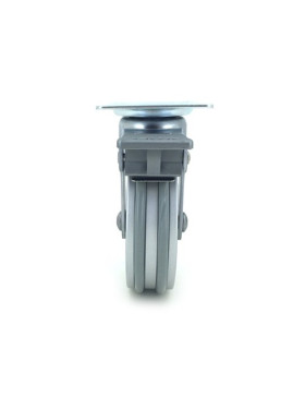 Designer die-cast aluminium castor wheel with brake 75 mm