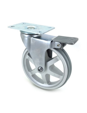 Designer die-cast aluminium castor wheel Alu'Styl 125PAF