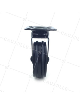 ROULETTE DESIGN EN ALUMINIUM NOIR BROSSÉ DIAMÈTRE 75 MM CHARGE 45KG - BLACKSTYL75P