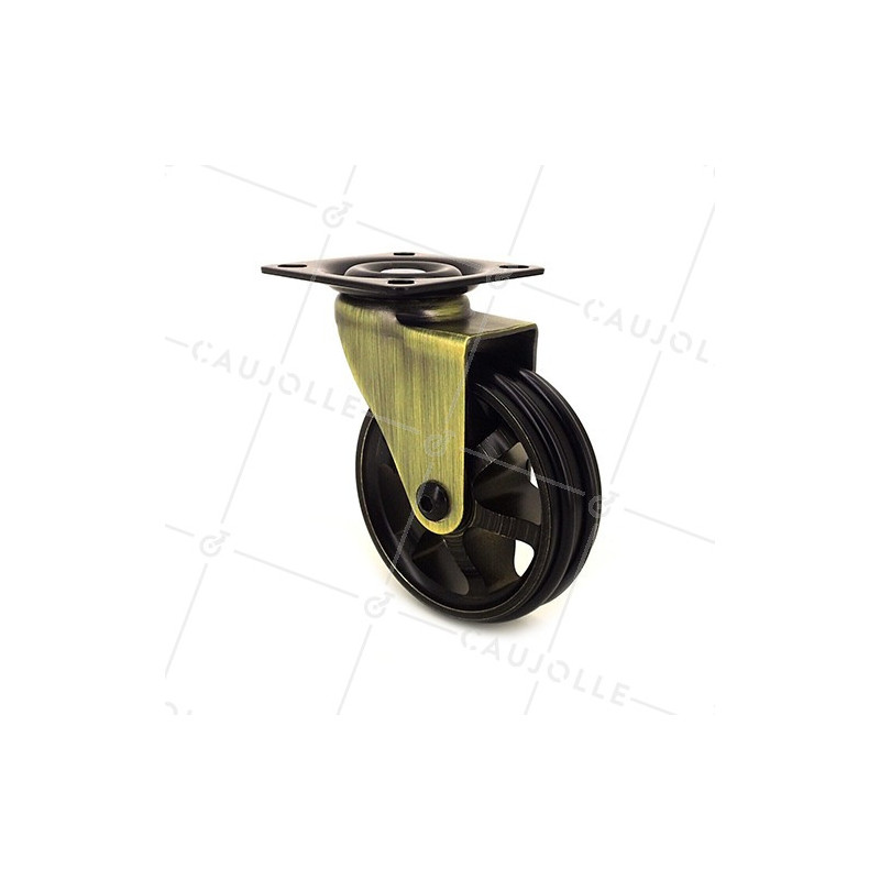 Castor RETRO DESIGN IN GOLD ALUMINUM DIAMETER 75 MM LOAD 45KG - GOLDSTYL75P
