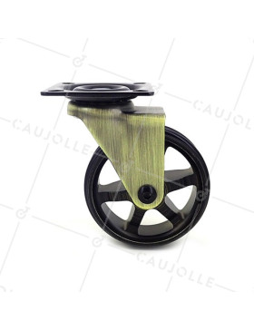 Castor RETRO DESIGN IN GOLD ALUMINUM DIAMETER 75 MM LOAD 45KG - GOLDSTYL75P