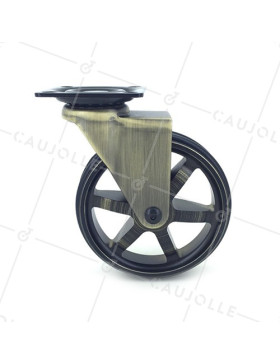 Castor RETRO DESIGN IN GOLD ALUMINUM DIAMETER 100 MM LOAD 55KG - GOLDSTYL100P