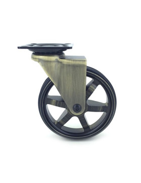 Castor RETRO DESIGN IN GOLD ALUMINUM DIAMETER 100 MM LOAD 55KG - GOLDSTYL100P