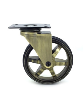Castor RETRO DESIGN IN GOLD ALUMINUM DIAMETER 125 MM LOAD 70KG - GOLDSTYL125P