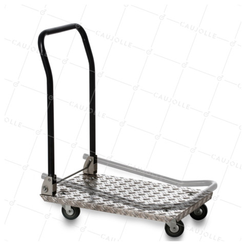 CHARIOT DE MANUTENTION PREMIUM PLIANT EN ALUMINIUM CHARGE 50 KG 590X380 MM • Caujolle