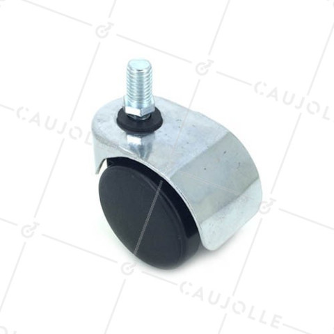 SCREW-IN CHAIR CASTOR 50 MM DIAMETER 60 KG MAX LOAD 10 MM THREADED STEM - S49Z 50T • Caujolle
