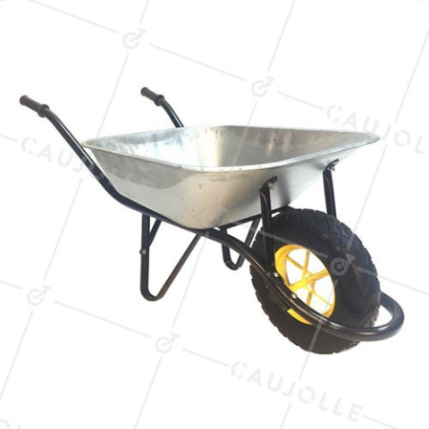 BROUETTE GALVANISÉE AVEC ROUE INCREVABLE CHARGE 180KG • Caujolle