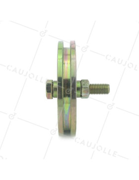 GALET DE PORTAIL ÉTROIT À GORGE CARRÉE DE 8 MM ET DIAMÈTRE 120 MM